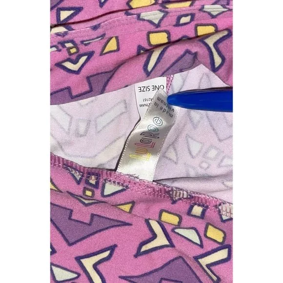 LuLaRoe Women Leggings OS One Size Geo Print Multicolor Buttery Soft Stretch NEW - Picture 6 of 7